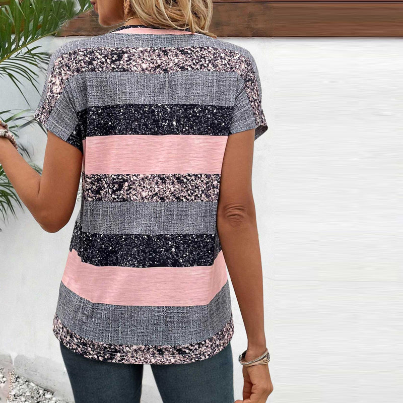ALINE CASUAL STRIPED BLOUSE