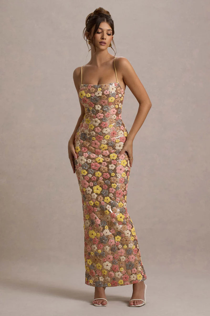 Cotton Candy Floral - Maxi Dress