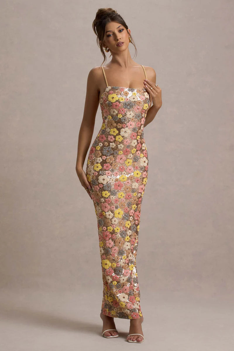 Cotton Candy Floral - Maxi Dress