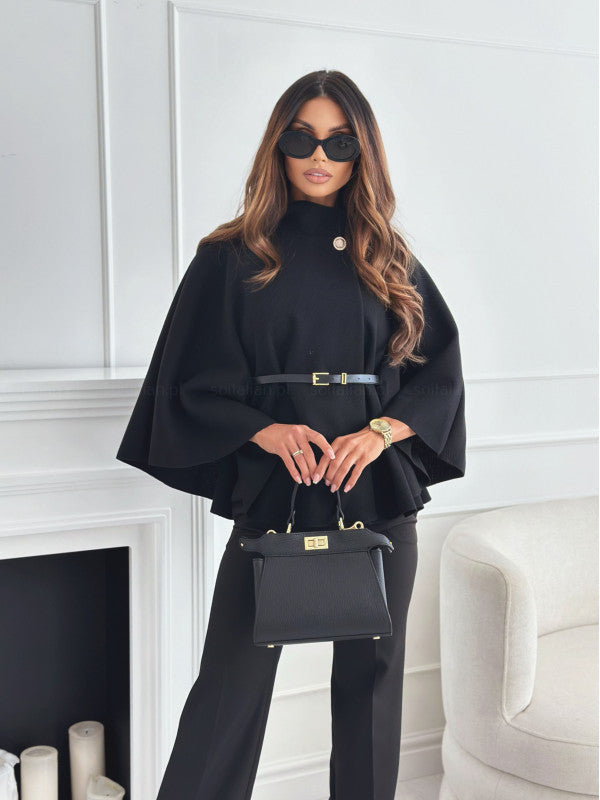 LEAMA – Chic Butterfly Jacket with Belt