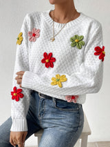 DALIA Floral Design Knitted Sweater