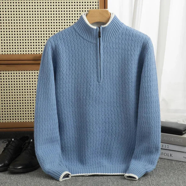 Anton Half-Zip Textured Knit Sweater