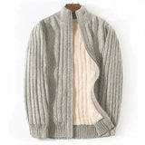 Brad Full-Zip Knitted Fleece-Lined Cardigan