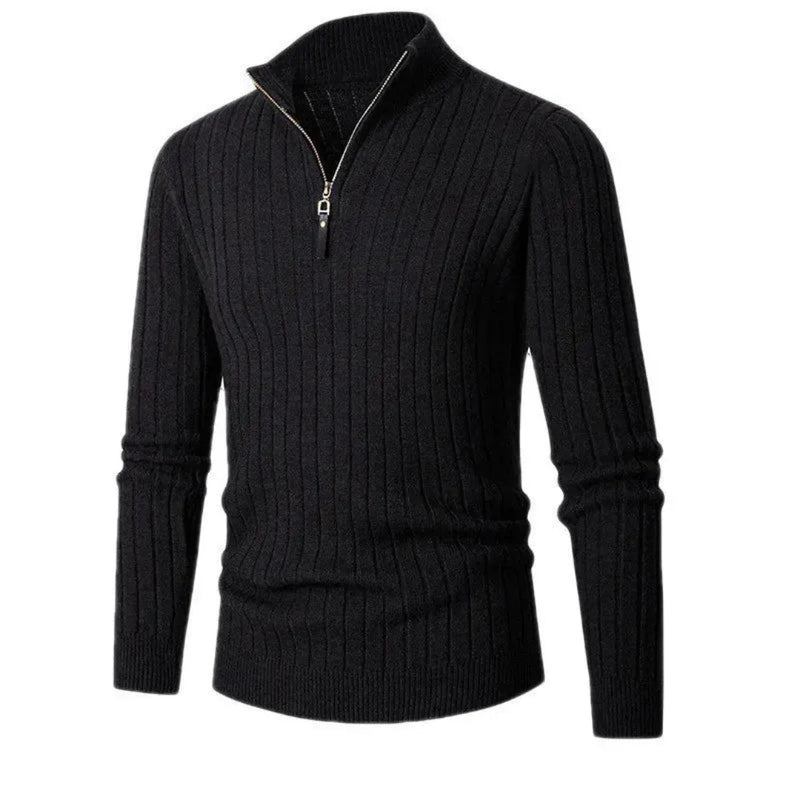 Caden Half-Zip Ribbed Sweater