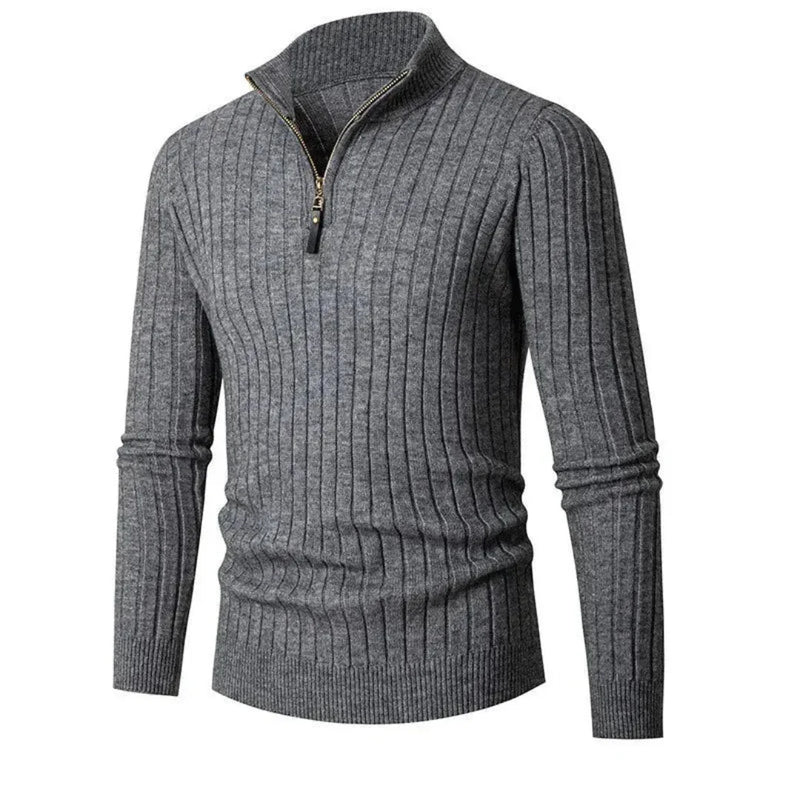 Caden Half-Zip Ribbed Sweater