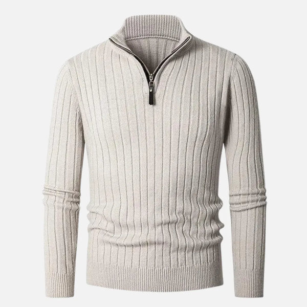 Caden Half-Zip Ribbed Sweater