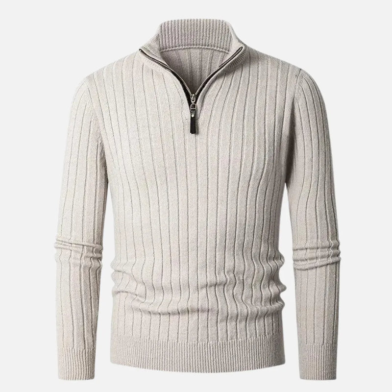 Caden Half-Zip Ribbed Sweater