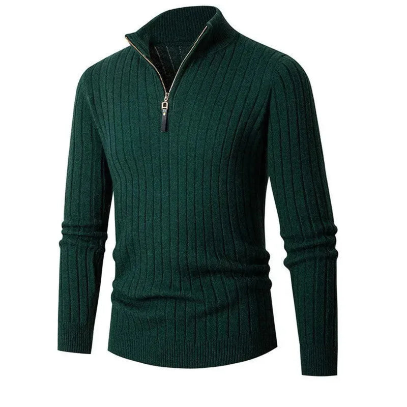 Caden Half-Zip Ribbed Sweater