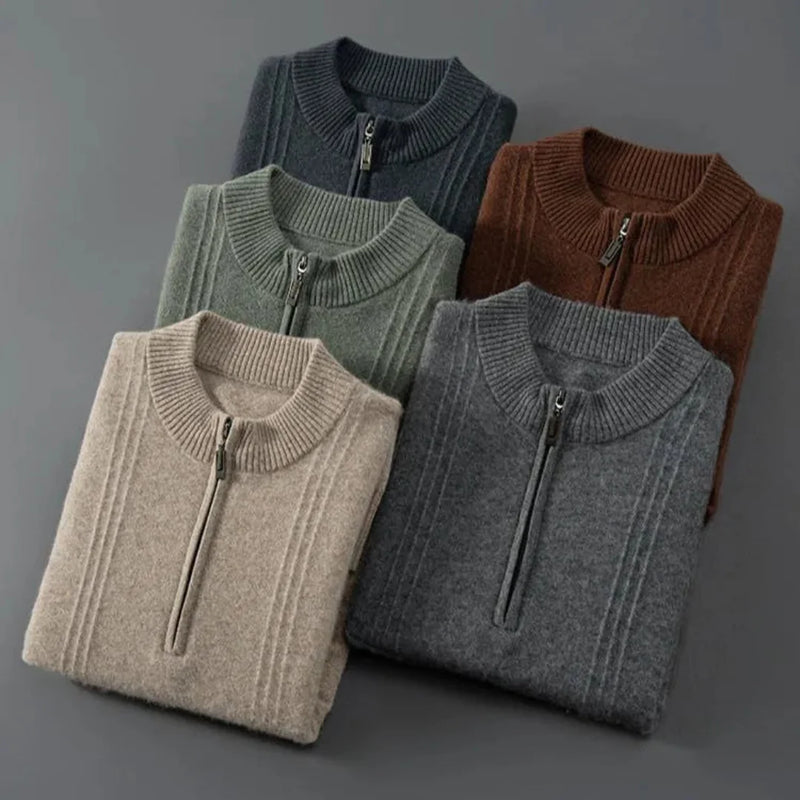 Calvin Classic Half-Zip Wool Sweater