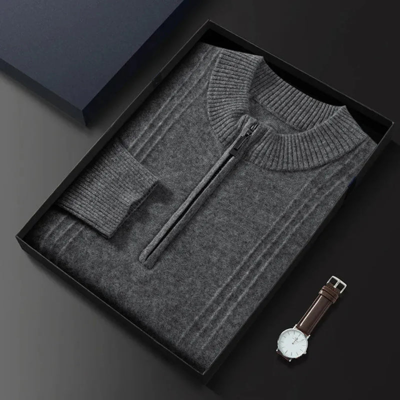 Calvin Classic Half-Zip Wool Sweater