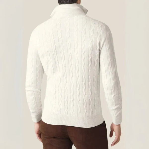 Carlo Cable Knit Quarter Zip Sweater