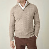 Carlo Cable Knit Quarter Zip Sweater