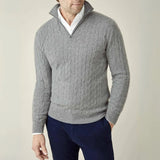 Carlo Cable Knit Quarter Zip Sweater