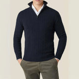 Carlo Cable Knit Quarter Zip Sweater