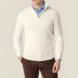 Carlo Cable Knit Quarter Zip Sweater