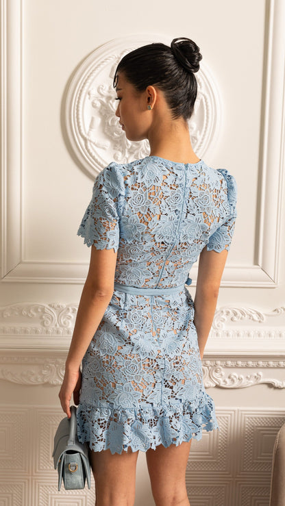 Lucia Short Sleeve Embroidered Floral Dress