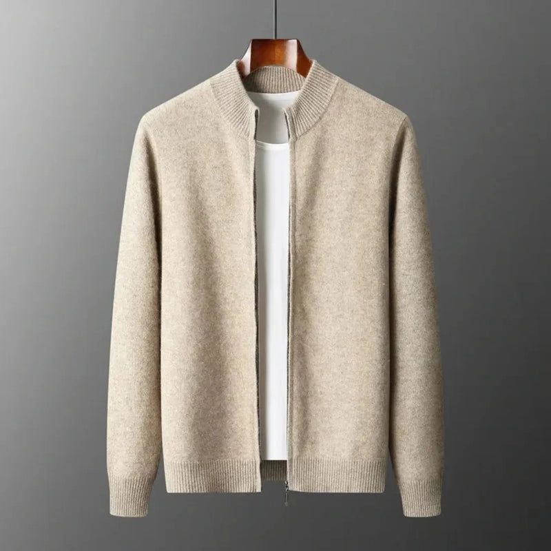 David Wool Zip Cardigan