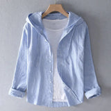 Harvey Striped Hooded Button-Up Shirt