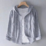 Harvey Striped Hooded Button-Up Shirt