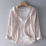 Harvey Striped Hooded Button-Up Shirt