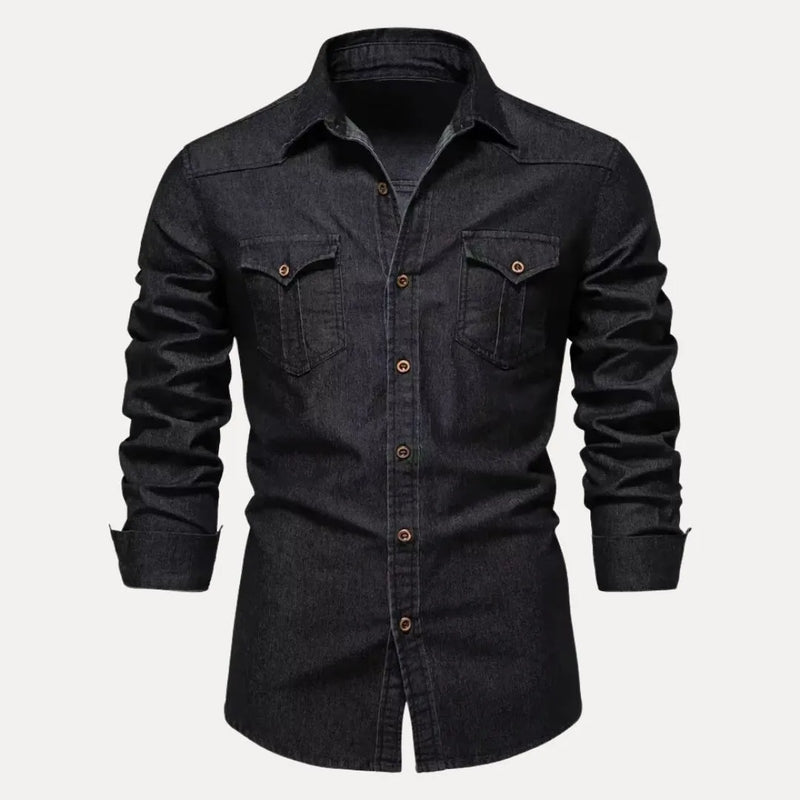 Kael Classic Button-Down Denim Shirt