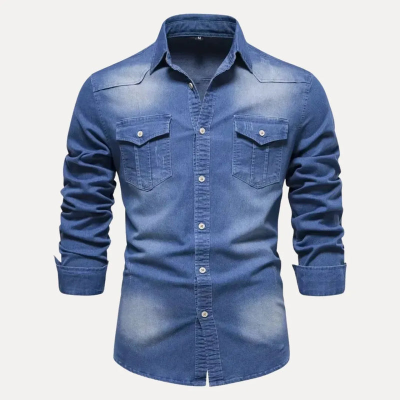 Kael Classic Button-Down Denim Shirt