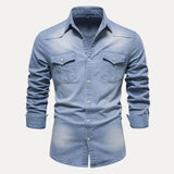 Kael Classic Button-Down Denim Shirt
