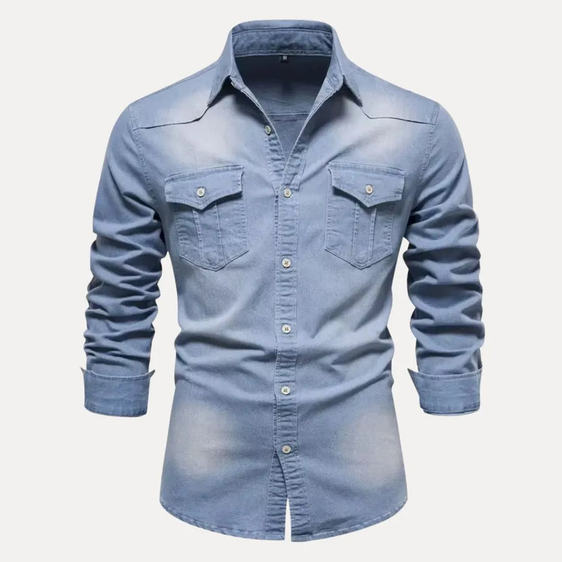 Kael Classic Button-Down Denim Shirt