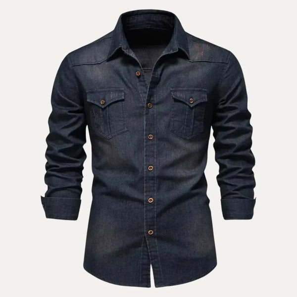 Kael Classic Button-Down Denim Shirt