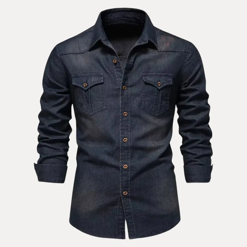 Kael Classic Button-Down Denim Shirt