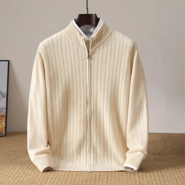 Lance Wool Zip-Up Cardigan