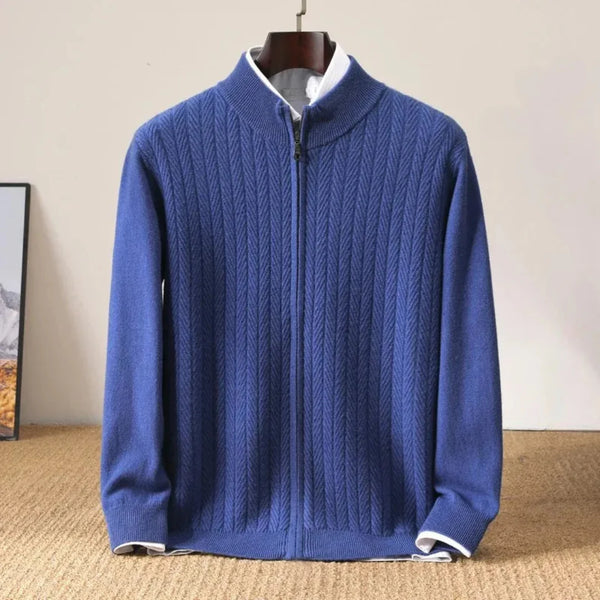 Lance Wool Zip-Up Cardigan