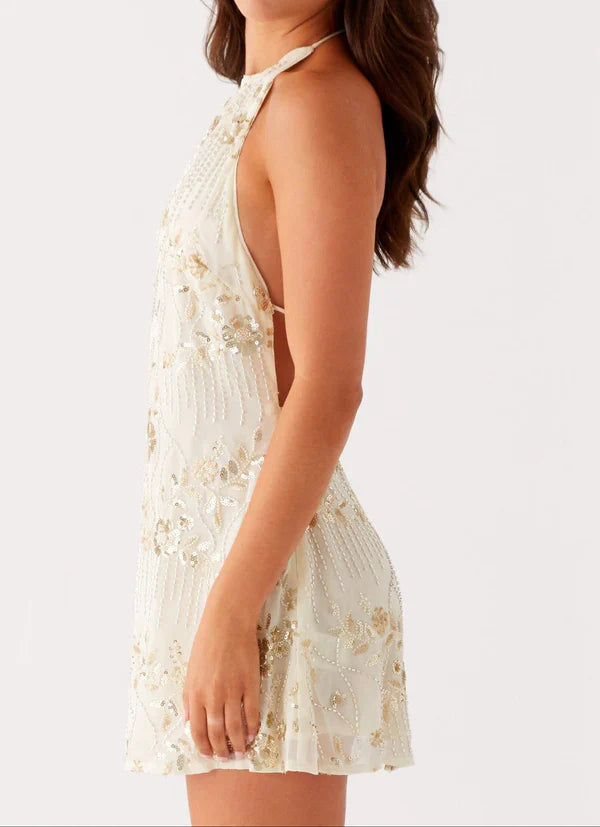 REGINA BEADED MINI DRESS