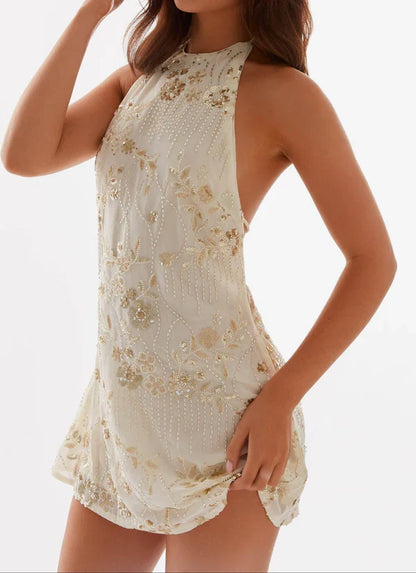 REGINA BEADED MINI DRESS