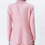 Sheryl Double-Breasted Tweed Blazer