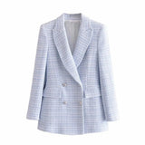 Sheryl Double-Breasted Tweed Blazer