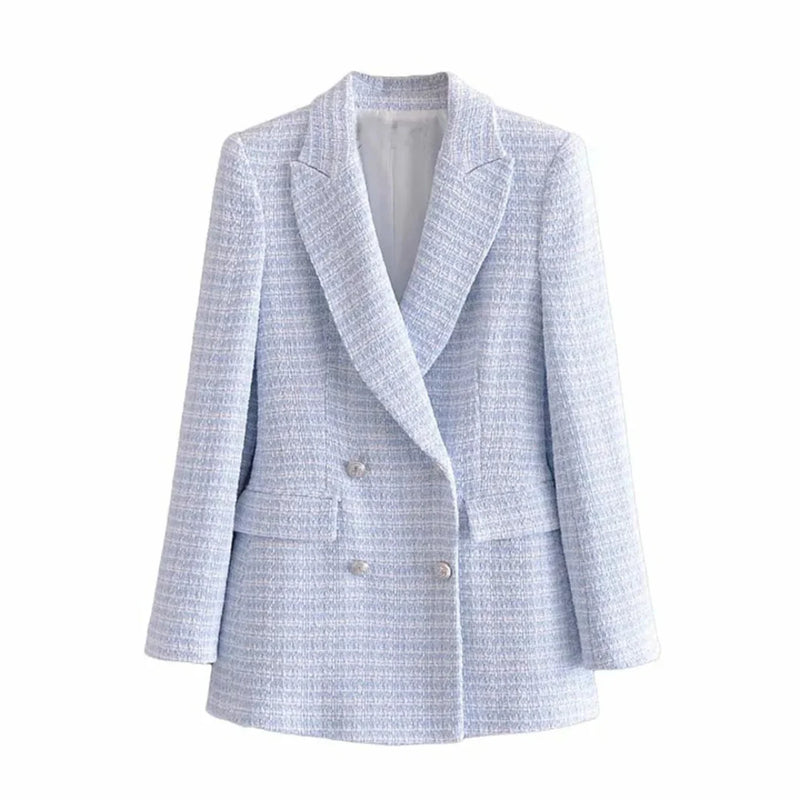 Sheryl Double-Breasted Tweed Blazer