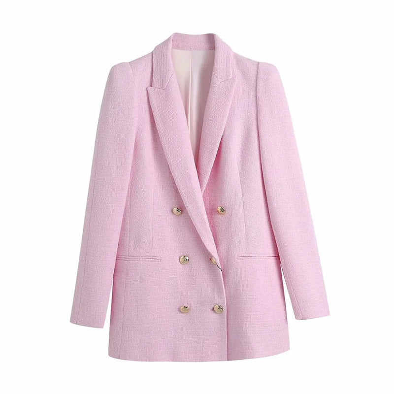Sheryl Double-Breasted Tweed Blazer
