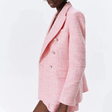 Sheryl Double-Breasted Tweed Blazer