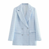 Sheryl Double-Breasted Tweed Blazer