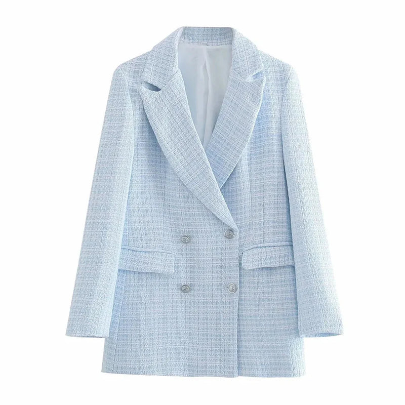Sheryl Double-Breasted Tweed Blazer