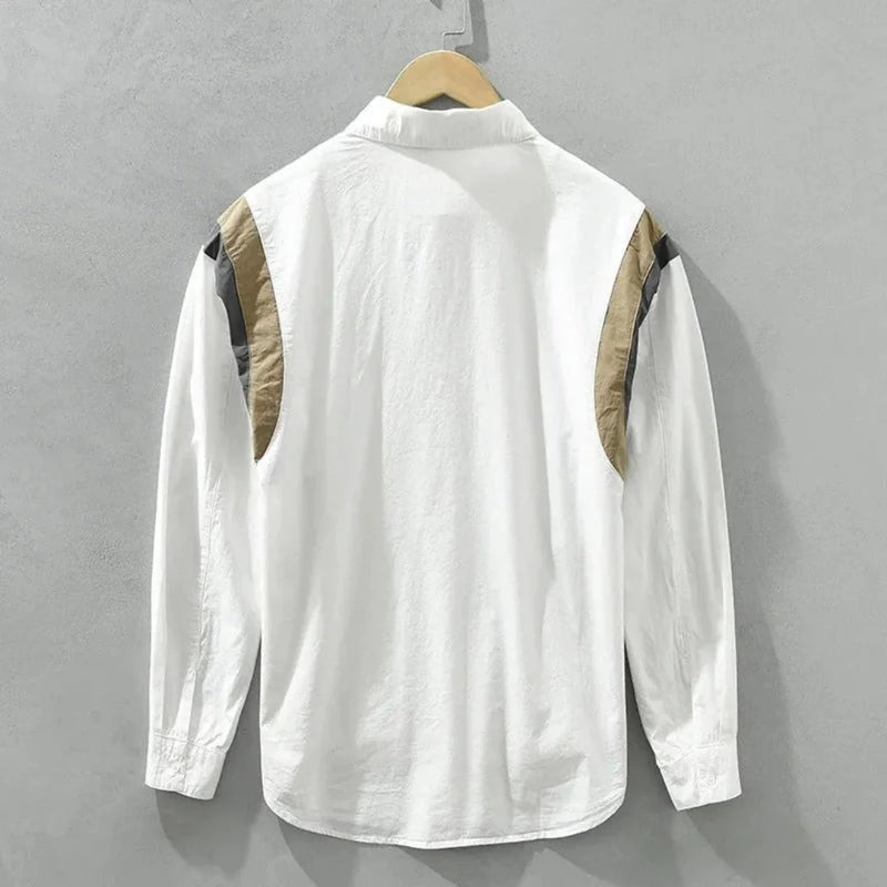 Tristan Colorblock Cotton Long Sleeve Shirt