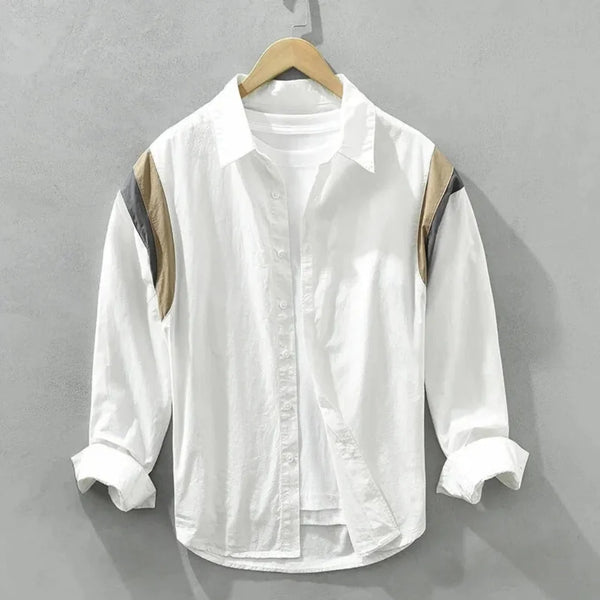 Tristan Colorblock Cotton Long Sleeve Shirt