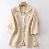 Vicky 3/4 Sleeve Linen Blazer