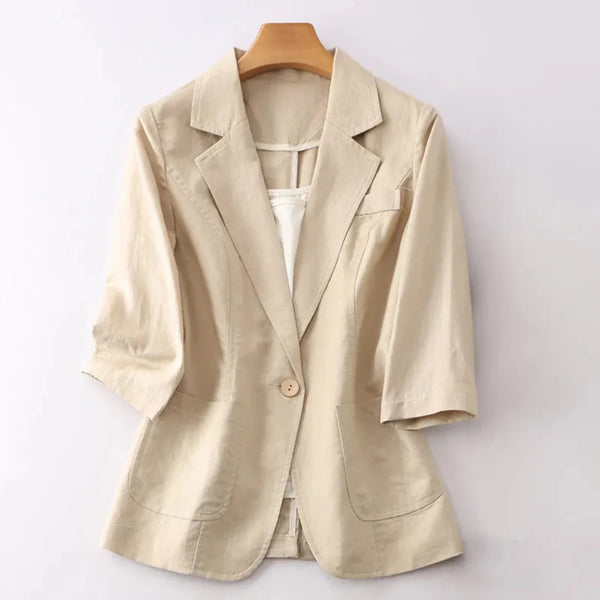 Vicky 3/4 Sleeve Linen Blazer