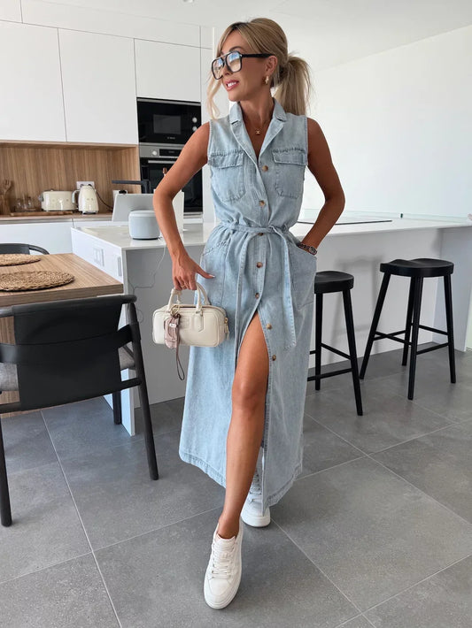 DRELANA MAXI DENIN DRESS