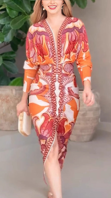 Lana V-Neck Flower Dress